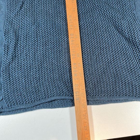 Wrap London Teal Open Knit Crew Neck Side Zip Sweater sz 6 - Picture 5 of 6